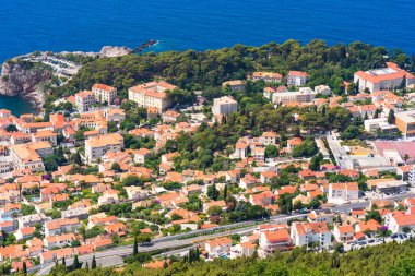 Hırvatistan 'ın Moutain Srd kentinden Dubrovnik' in hava manzarası
