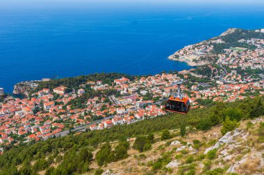 Hırvatistan 'da Dubrovnik' in Moutain Srd tepesinden görünüşü