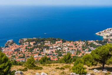 Hırvatistan 'da Dubrovnik' in Moutain Srd tepesinden görünüşü