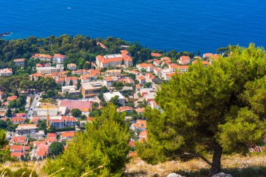 Hırvatistan 'da Dubrovnik' in Moutain Srd tepesinden görünüşü