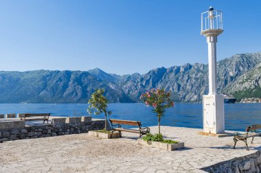 Karadağ 'ın güneybatısında Boka Kotorska olarak da bilinen Kotor Körfezi manzarası