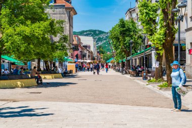 CETINJE, MONTENEGRO - Haziran 02, 2025: Cetinje Karadağ 'ın eski kraliyet başkentidir ve Karadağ cumhurbaşkanının resmi ikametgahı da dahil olmak üzere çok sayıda ulusal kurumun yeridir