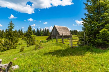 Karadağ 'ın Podgora kentinde küçük bir köy manzarası