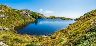 Norveç, Bergen yakınlarındaki Ulriken Dağı 'nda panoramik manzara