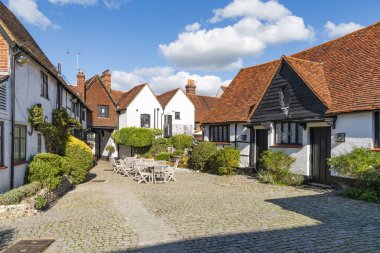 Buckinghamshire, İngiltere 'deki Old Amersham' daki tarihi evler.