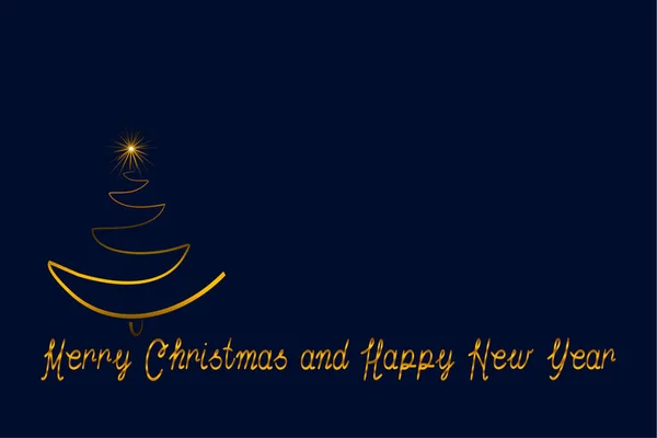 Veselé Vánoce Text Modrém Pozadí Jedle — Stock fotografie