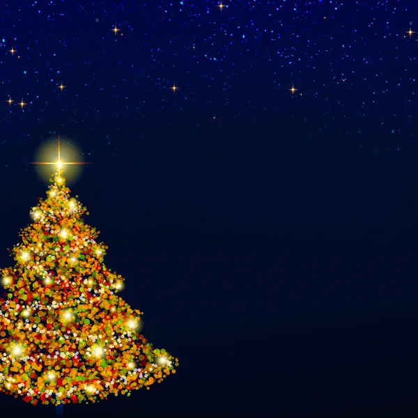 Καλά Χριστούγεννα Κείμενο Μπλε Φόντο Και Έλατο Δέντρο — Φωτογραφία Αρχείου
