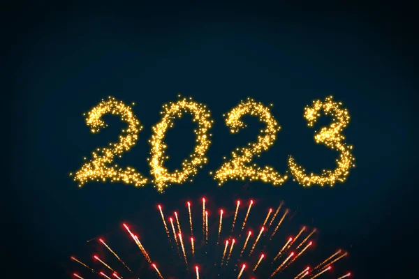 Feliz Año Nuevo 2023 Números Dorados Verde — Foto de Stock