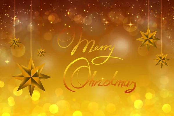Christmas Stars Isolated Blur Golden Background — Stock Photo, Image