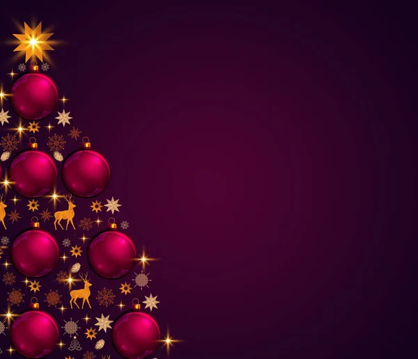 God Jul Bakgrund Med Färgglada Gran Träd Isolerad Lila — Stockfoto