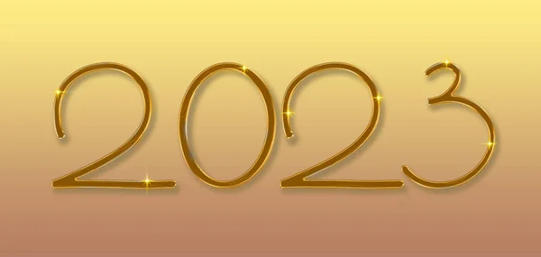 Buon Anno 2023 Numeri Oro Giallo — Foto Stock