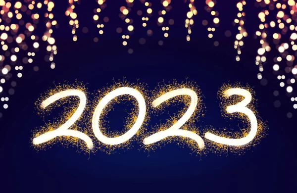 Новым 2023 Годом Ночном Небе — стоковое фото