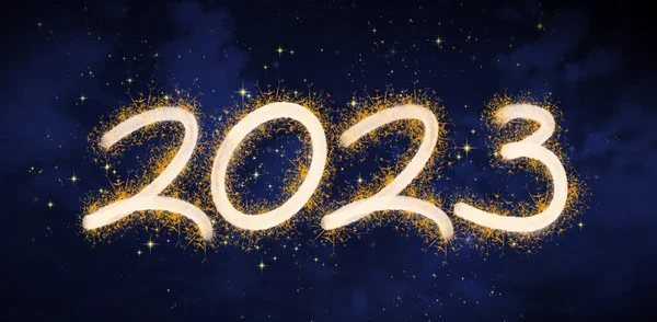 Happy New Year 2023 Background Night Sky — Stock Photo, Image