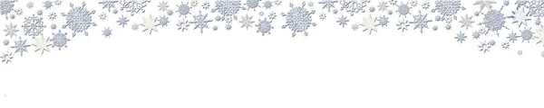 不同形状和形状的雪花的冬季背景 — 图库照片