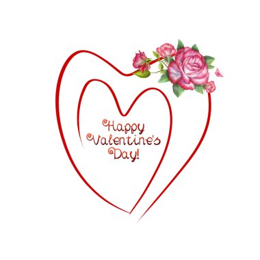 Happy Valentines day hearts isolated on white background.