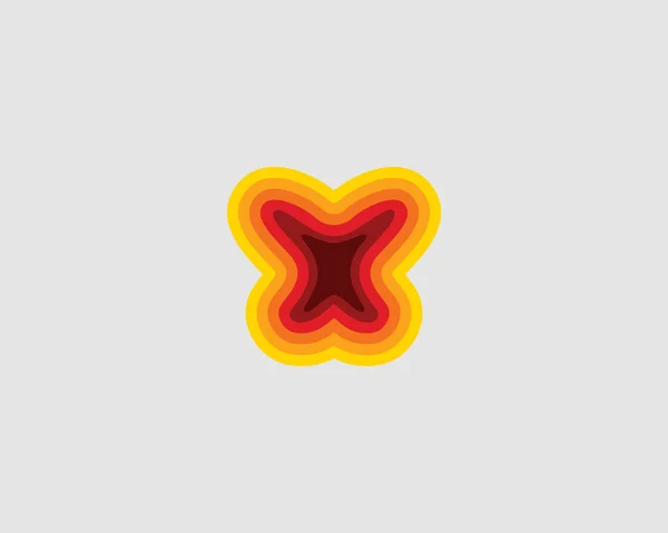 Logo Mariposa Creativa Icono Símbolo Aplicación Meditación Yoga Spa Inusual — Vector de stock