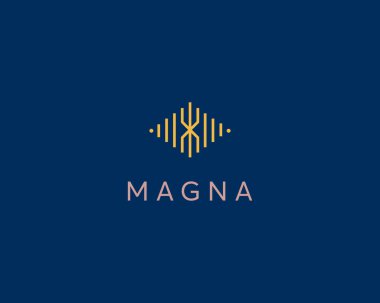 Soyut çizgi logosu. Dalga akış logosu sembolü. Premium binasının logosu. Vektör illüstrasyonu