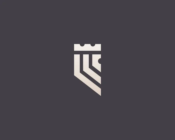 Tête Lion Abstraite Avec Logo Couronne Signe Roi Illustration Vectorielle — Image vectorielle