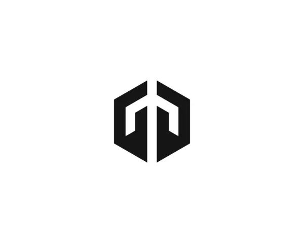 Logo Géométrique Double Lettre Paume Créative Mains Signe Universal Construction — Image vectorielle