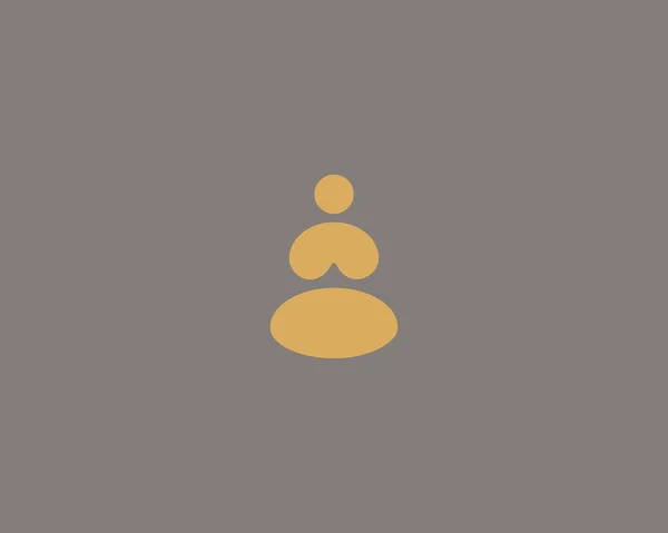 Soyut Yogi Düz Logosu Plik Gevşetici Meditasyon Logoti Yaratıcı Keşiş — Stok Vektör