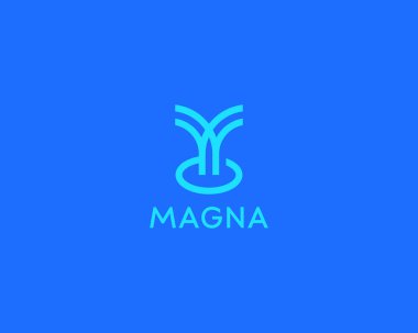 Soyut fıskiye doğrusal logosu. Minimalist ağaç deseni buğday düz logoti. Vektör illüstrasyonu