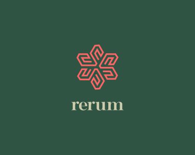 Soyut çiçek çizgileri logosu. Yaratıcı kar tanesi ikonu. Evrensel güzellik salonu spa butik logoti. Vektör illüstrasyonu