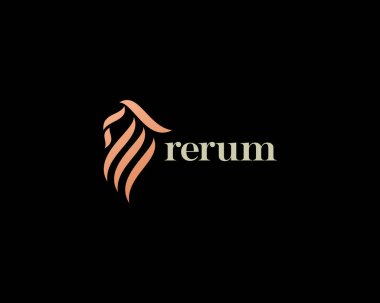 Soyut aslan baş logosu. Evrensel kral yırtıcı hayvan işareti. Vektör illüstrasyonu