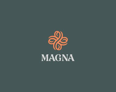 Süslü çiçek doğrusal logosu. Güzellik salonu spa butiği evrensel vektör logosu