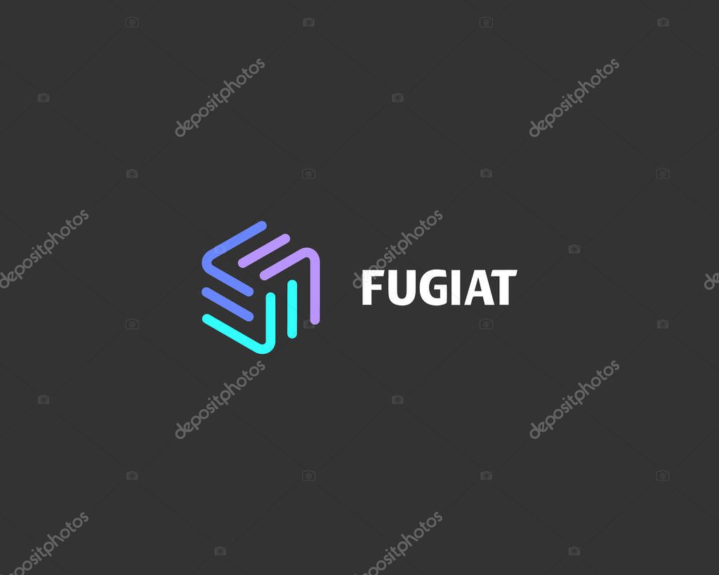Abstract cube from lines logo. Universal building construction vector icon