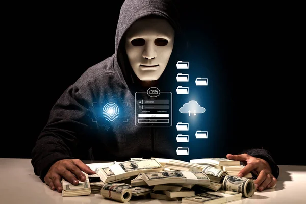 Hacker Siber Saldırı Tarayıcısı Dijital Parolası Bulut Belgesi Çevrimiçi Veritabanı — Stok fotoğraf