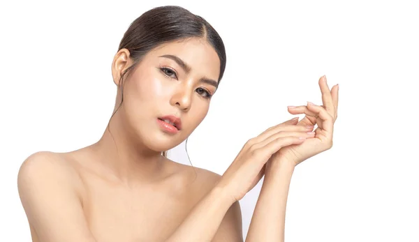 Genç Güzel Güzel Asyalı Güzel Bir Kadın Temiz Sağlıklı Beyaz — Stok fotoğraf