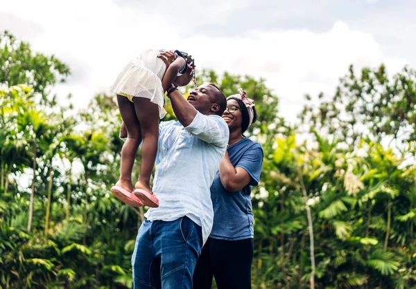 Πορτρέτο Του Απολαύσετε Ευτυχισμένη Αγάπη Μαύρο Οικογένεια Αφροαμερικανός Πατέρας Και — Φωτογραφία Αρχείου