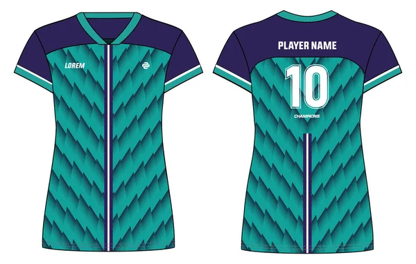 Women Sports Jersey Póló Design Lapos Vázlat Illusztráció Féltónusú Minta — Stock Vector