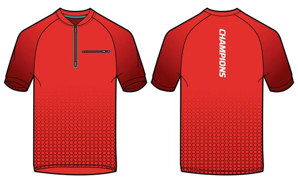 Performance Polo Compression Cycling Jersey Top Shirt Flat Sketch Design — Διανυσματικό Αρχείο