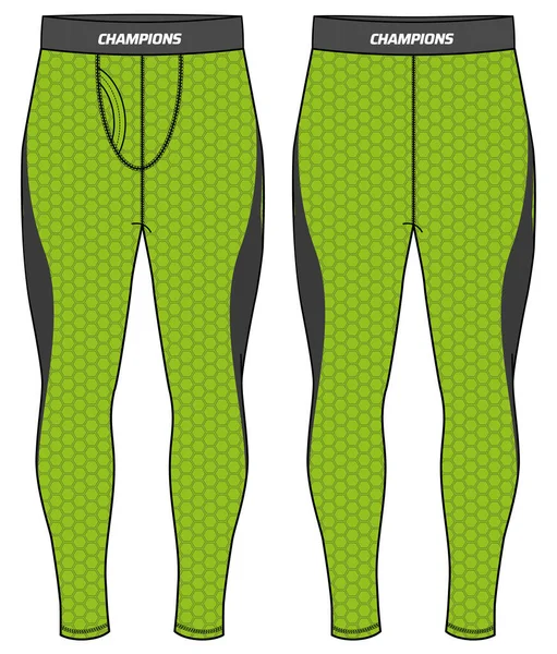 Sports running tights leggings Pants design flat sketch vector illustration, Compression trail pants concept with front and back view, Sweatpants for jogging, fitness, and active wear pants design.