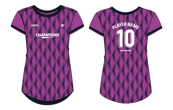 Frauen Sport Jersey Shirt Design Flache Skizze Illustration Abstraktes Muster — Stockvektor