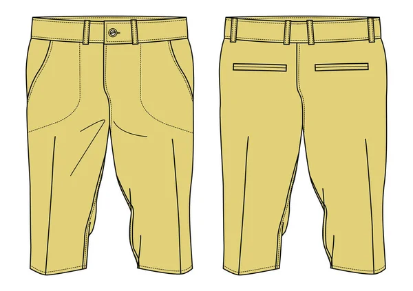 Chino Ενδυματολογικό Κοστούμι Shorts Σχεδιασμό Επίπεδη Σκίτσο Διανυσματική Απεικόνιση Επίσημη — Διανυσματικό Αρχείο
