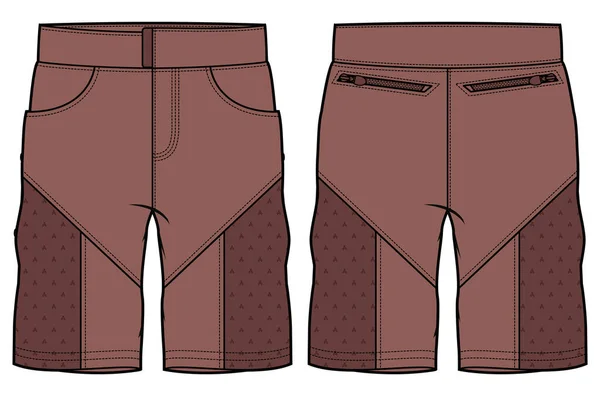 Chino Sartorial Shorts Design Platt Skiss Vektor Illustration Denim Tryckta — Stock vektor