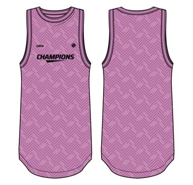 Kolsuz Tank Top basketbol forması yelek düz çizim tasarımı çizim tasarımı, soyut baskı spor forması konsepti erkek ve kadın voleybol forması ve badminton takımı için ön ve arka görüş