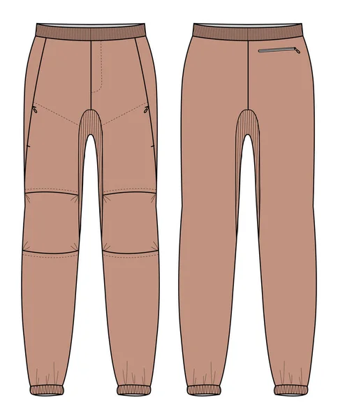 Jogger Pista Inferiore Flex Pantaloni Disegno Piatto Schizzo Vettoriale Illustrazione — Vettoriale Stock