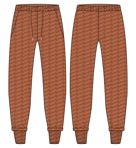 Tapered Jogger Bottom Pants Design Flat Sketch Vector Illustration Koncepcja — Wektor stockowy