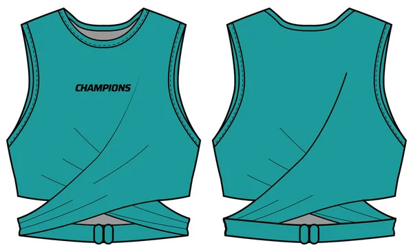 Women Wrap Sports Bra Top Active Sports Jersey Design Flat — Διανυσματικό Αρχείο