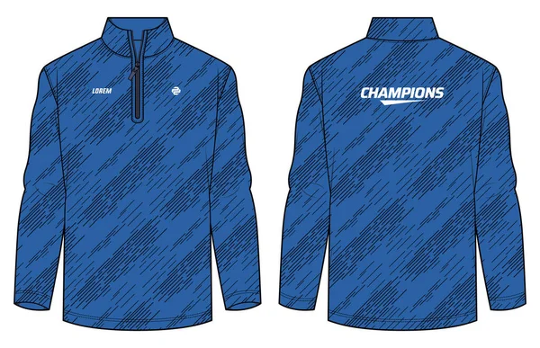 Αθλητικά Μακρύ Μανίκι Polo Γιακά Shirt Jersey Σχεδιασμό Επίπεδη Σκίτσο — Διανυσματικό Αρχείο