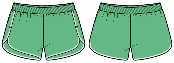 Running Trail Shorts Jersey Design Flat Sketch Illustration Short Shorts — Stock Vector
