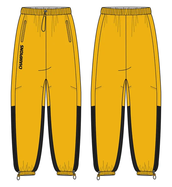 Ski Sweat Jogger Inferior Shell Pantalones Diseño Dibujo Plano Vector — Vector de stock