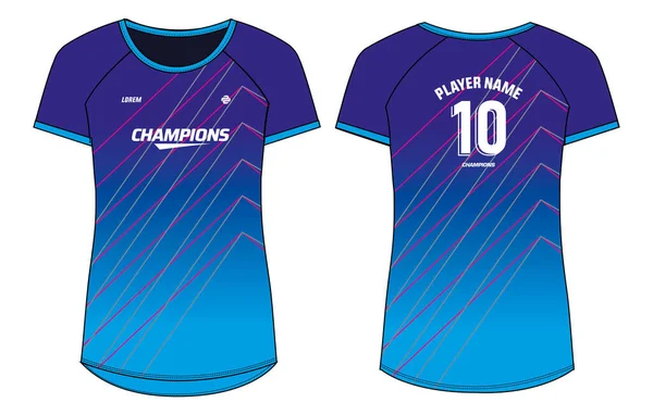 Women Sports Jersey Concepto Diseño Camisetas Ilustración Patrón Rayas Abstractas — Vector de stock