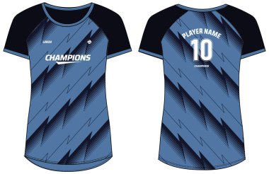Women Sports Jersey tişört tasarım konsepti Illustration, Rhombus geometrik desen yuvarlak boyun tişörtü kızlar ve bayanlar voleybol forması, futbol, badminton, futbol, netball. Spor üniforma takımı.