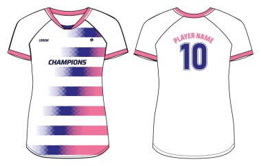 Women Sports Jersey tişörtü tasarımı Düz Çizgili Çizgili taslak, soyut desenli V Neck tişörtü Kadınlar Voleybol forması, Futbol, badminton, Futbol ve netbol, Spor üniforması takımı