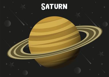 Satürn gezegeninin vektör illüstrasyonu