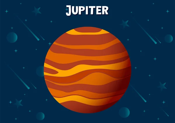 Vektorová Ilustrace Planety Jupiter — Stockový vektor